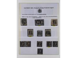 1850/67, hochwertige und sehr reichhaltige Sammlung, dabei Mi.-Nr. 1a linkes Randstück, farbrisch und kontrastreich mit deutl