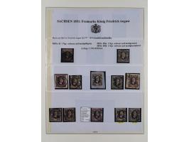 1850/67, hochwertige und sehr reichhaltige Sammlung, dabei Mi.-Nr. 1a linkes Randstück, farbrisch und kontrastreich mit deutl