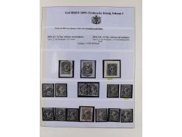 1850/67, hochwertige und sehr reichhaltige Sammlung, dabei Mi.-Nr. 1a linkes Randstück, farbrisch und kontrastreich mit deutl