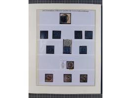 1852/66, gestempelte Sammlung und 48 Briefe und Ganzsachen, dabei viele Ausgaben mehrfach mit Nuancen, auch besseren Stempeln