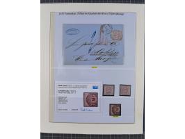 1852/66, gestempelte Sammlung und 48 Briefe und Ganzsachen, dabei viele Ausgaben mehrfach mit Nuancen, auch besseren Stempeln