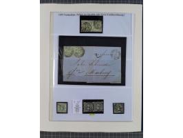 1852/66, gestempelte Sammlung und 48 Briefe und Ganzsachen, dabei viele Ausgaben mehrfach mit Nuancen, auch besseren Stempeln
