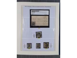 1852/66, gestempelte Sammlung und 48 Briefe und Ganzsachen, dabei viele Ausgaben mehrfach mit Nuancen, auch besseren Stempeln