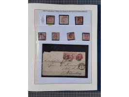 1852/66, gestempelte Sammlung und 48 Briefe und Ganzsachen, dabei viele Ausgaben mehrfach mit Nuancen, auch besseren Stempeln