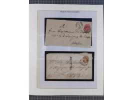 1852/66, gestempelte Sammlung und 48 Briefe und Ganzsachen, dabei viele Ausgaben mehrfach mit Nuancen, auch besseren Stempeln