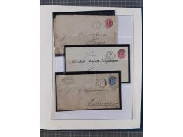 1852/66, gestempelte Sammlung und 48 Briefe und Ganzsachen, dabei viele Ausgaben mehrfach mit Nuancen, auch besseren Stempeln