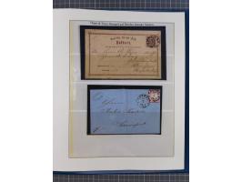 1852/66, gestempelte Sammlung und 48 Briefe und Ganzsachen, dabei viele Ausgaben mehrfach mit Nuancen, auch besseren Stempeln