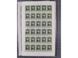 1952, UPU 80c.-40Fr. cpl. printing sheets with 30 stamps, each mint never hinged and very fine, only very few complete sheets