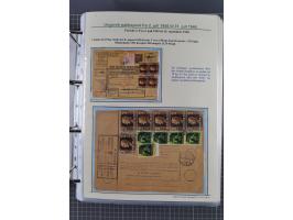 HYPERINFLATION: 1945/46, highly specialized Parcel Cards exhibit collection with around 80 items, showing a fine range of fra