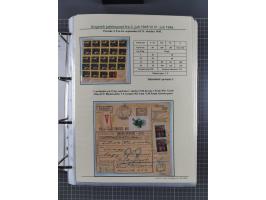 HYPERINFLATION: 1945/46, highly specialized Parcel Cards exhibit collection with around 80 items, showing a fine range of fra