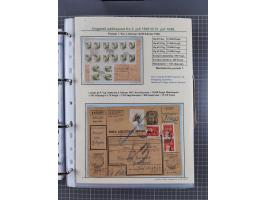 HYPERINFLATION: 1945/46, highly specialized Parcel Cards exhibit collection with around 80 items, showing a fine range of fra