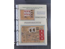 HYPERINFLATION: 1945/46, highly specialized Parcel Cards exhibit collection with around 80 items, showing a fine range of fra