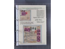 HYPERINFLATION: 1945/46, highly specialized Parcel Cards exhibit collection with around 80 items, showing a fine range of fra