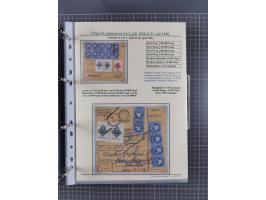 HYPERINFLATION: 1945/46, highly specialized Parcel Cards exhibit collection with around 80 items, showing a fine range of fra