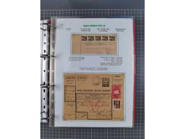 HYPERINFLATION: 1945/46, Parcel Cards exhibit collection with over 65 items, showing usages from periods 2 to 13 (including t