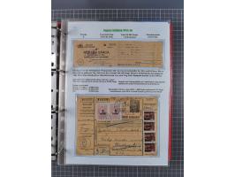 HYPERINFLATION: 1945/46, Parcel Cards exhibit collection with over 65 items, showing usages from periods 2 to 13 (including t