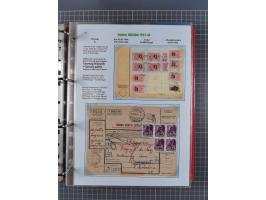 HYPERINFLATION: 1945/46, Parcel Cards exhibit collection with over 65 items, showing usages from periods 2 to 13 (including t