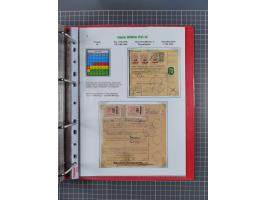 HYPERINFLATION: 1945/46, Parcel Cards exhibit collection with over 65 items, showing usages from periods 2 to 13 (including t