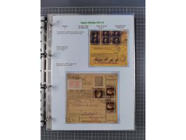 HYPERINFLATION: 1945/46, Parcel Cards exhibit collection with over 65 items, showing usages from periods 2 to 13 (including t