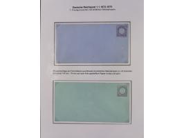 1872/75, Sammlung “Privat-Ganzsachenumschläge” mit 25 Umschlägen. Dabei u.a. jeweils 1 Umschlag mit Wertstempel 2½ und 5 Gros
