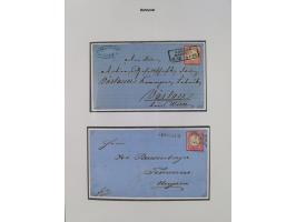 1872/74, kleine Sammlung von Bahnpost- und Bahnhofsstempel-Stempeln auf ca. 40 Briefen, Karten und Ganzsachen. Dabei interess