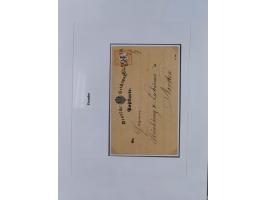 1872/74, kleine Sammlung von Bahnpost- und Bahnhofsstempel-Stempeln auf ca. 40 Briefen, Karten und Ganzsachen. Dabei interess