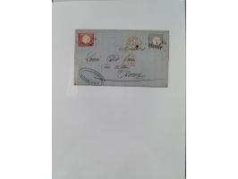 1872/74, kleine Sammlung von Bahnpost- und Bahnhofsstempel-Stempeln auf ca. 40 Briefen, Karten und Ganzsachen. Dabei interess