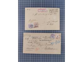 1875, Partie “Mischfrankaturen Brustschild-Pfennige” mit 10 Briefen und vier Briefstücken mit u.a. Mi.-Nr. 22 im Paar + 2x Mi