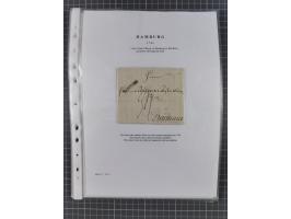 1785/1843 (ca.), kleine Partie mit 12 Vorphila-Briefe, dabei “128 HAMBURG” (x2), “T.T. HAMBURG 13 Dec.43.”, etc., meist in se