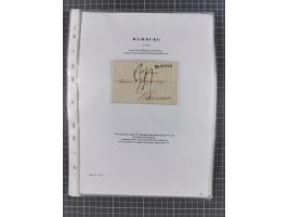 1785/1843 (ca.), kleine Partie mit 12 Vorphila-Briefe, dabei “128 HAMBURG” (x2), “T.T. HAMBURG 13 Dec.43.”, etc., meist in se