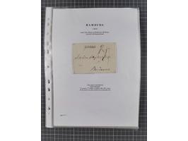 1785/1843 (ca.), kleine Partie mit 12 Vorphila-Briefe, dabei “128 HAMBURG” (x2), “T.T. HAMBURG 13 Dec.43.”, etc., meist in se