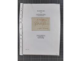 1785/1843 (ca.), kleine Partie mit 12 Vorphila-Briefe, dabei “128 HAMBURG” (x2), “T.T. HAMBURG 13 Dec.43.”, etc., meist in se