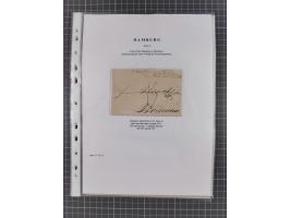 1785/1843 (ca.), kleine Partie mit 12 Vorphila-Briefe, dabei “128 HAMBURG” (x2), “T.T. HAMBURG 13 Dec.43.”, etc., meist in se