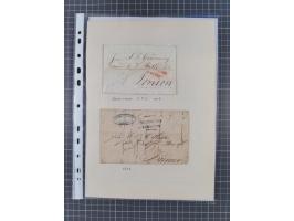 1785/1843 (ca.), kleine Partie mit 12 Vorphila-Briefe, dabei “128 HAMBURG” (x2), “T.T. HAMBURG 13 Dec.43.”, etc., meist in se