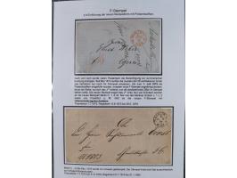 1867/77, interessante Sammlung “Franco-Stempel” mit 33 Briefen, Karten und zwei Paketkarten. Dabei u.a. Destinationen nach Fr
