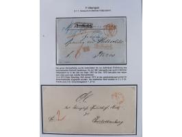 1867/77, interessante Sammlung “Franco-Stempel” mit 33 Briefen, Karten und zwei Paketkarten. Dabei u.a. Destinationen nach Fr