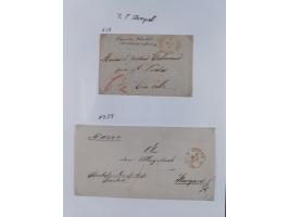 1867/77, interessante Sammlung “Franco-Stempel” mit 33 Briefen, Karten und zwei Paketkarten. Dabei u.a. Destinationen nach Fr