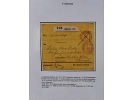 1867/77, interessante Sammlung “Franco-Stempel” mit 33 Briefen, Karten und zwei Paketkarten. Dabei u.a. Destinationen nach Fr