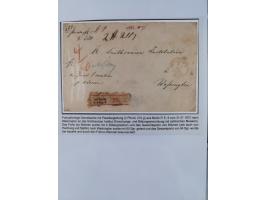 1867/77, interessante Sammlung “Franco-Stempel” mit 33 Briefen, Karten und zwei Paketkarten. Dabei u.a. Destinationen nach Fr