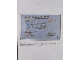 1867/77, interessante Sammlung “Franco-Stempel” mit 33 Briefen, Karten und zwei Paketkarten. Dabei u.a. Destinationen nach Fr