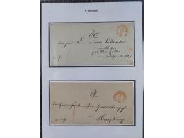 1867/77, interessante Sammlung “Franco-Stempel” mit 33 Briefen, Karten und zwei Paketkarten. Dabei u.a. Destinationen nach Fr