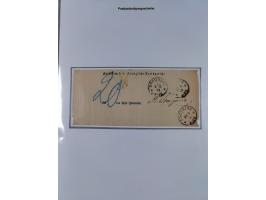1872/75, sehr interessante Partie mit 18 markenlosen Formularen und Verwendungen. Dabei u.a. großformatiger Wertbrief mit EKr