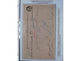 1872/75, sehr interessante Partie mit 18 markenlosen Formularen und Verwendungen. Dabei u.a. großformatiger Wertbrief mit EKr