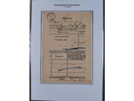 1872/75, sehr interessante Partie mit 18 markenlosen Formularen und Verwendungen. Dabei u.a. großformatiger Wertbrief mit EKr