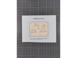1872/75, sehr interessante Partie mit 18 markenlosen Formularen und Verwendungen. Dabei u.a. großformatiger Wertbrief mit EKr
