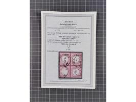 1872/74, Partie mit 20 Marken und zwei Viererblocks mit Plattenfehlern, stärkeren Verzähnungen, Schraubkopfabdrücke und weite