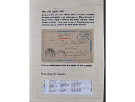1895/1918, kleine aufgezogene Sammlung 21 Briefen und Karten mit diversen Schiffspost-Stempeln, dabei SMS Hansa, Nixe, Kormor