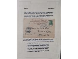 1895/1918, kleine aufgezogene Sammlung 21 Briefen und Karten mit diversen Schiffspost-Stempeln, dabei SMS Hansa, Nixe, Kormor