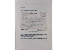 1895/1918, kleine aufgezogene Sammlung 21 Briefen und Karten mit diversen Schiffspost-Stempeln, dabei SMS Hansa, Nixe, Kormor