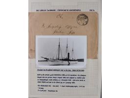 1895/1918, kleine aufgezogene Sammlung 21 Briefen und Karten mit diversen Schiffspost-Stempeln, dabei SMS Hansa, Nixe, Kormor
